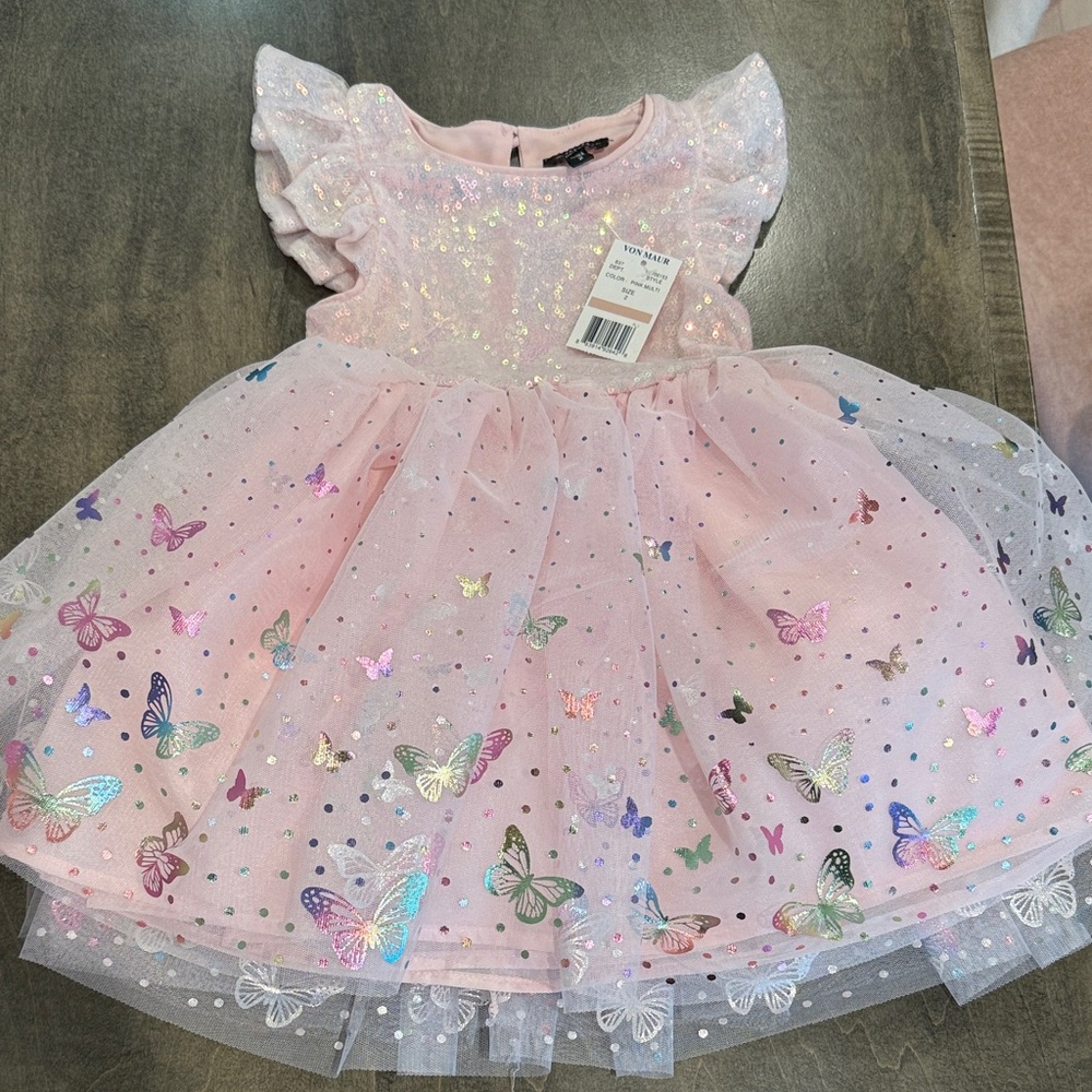 Zunie Pink Butterfly Dress